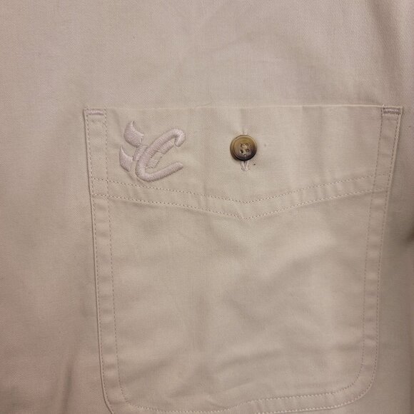 Chase Authentics Mens XXL Beige Button-Up Shirt Cotton Racing Nascar - Picture 2 of 9